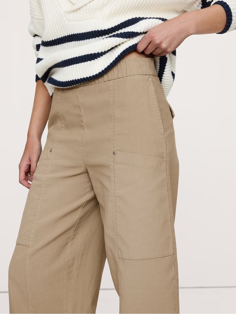 Banana Republic Khaki Wide Utility Textured Twill Pants New with Tags Size XL
